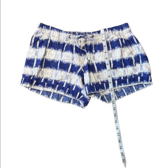 MOSSIMO Blue & White Drawstring Tie Dye Cuffed Lightweight BackFlap Pocket Short - Picture 6 of 8